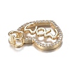 Brass Micro Clear Cubic Zirconia Pendants ZIRC-F120-045G-3