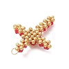 Glass Seed Beaded Pendants PALLOY-MZ01287-02-3