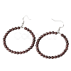 Fashionable Natural Garnet Hoop Earrings for Women KJ9273-11-1