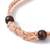 Adjustable Braided Waxed Cotton Macrame Pouch Bracelet Making BJEW-JB09698-03-3