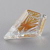 Embossed Glass Rhinestone Pendants GLAA-J101-01A-001SI-4