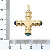 Brass with Synthetic Malachite & Turquoise and ABS Plastic Pearl Pendants X-KK-L267-02G-3