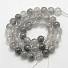 Natural Gemstone Cloudy Quartz Round Bead Strands X-G-O021-6mm-03B-1