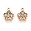 304 Stainless Steel Micro Pave Cubic Zirconia Charms STAS-N115-48G-1