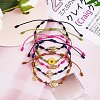 Natural Shell & Flower & Pinapple & Shell & Bee Link Bracelets Set BJEW-SW00029-6