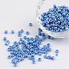6/0 Opaque Colors Lustered Round Glass Seed Beads X-SEED-A012-4mm-123B-1