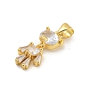 Bear Rack Plating Brass Micro Pave Cubic Zirconia Pendants KK-G513-18G-2