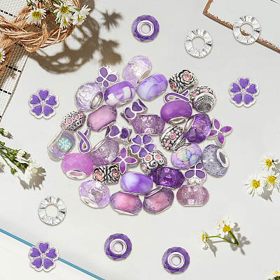 Alloy Rhinestone/Resin European Beads MPDL-SC0001-11C-1