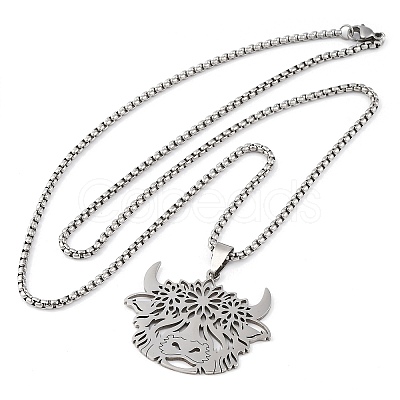 201 Stainless Steel Pendant Necklaces NJEW-C066-16P-1
