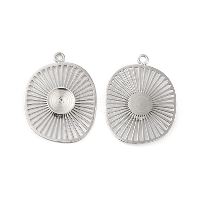 Non-Tarnish 304 Stainless Steel Pendant Cabochon Settings STAS-Q215-08P-1