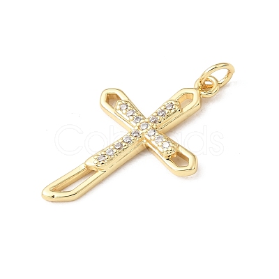 Easter Brass Micro Pave Clear Cubic Zirconia Pendants KK-E799-05D-G-1