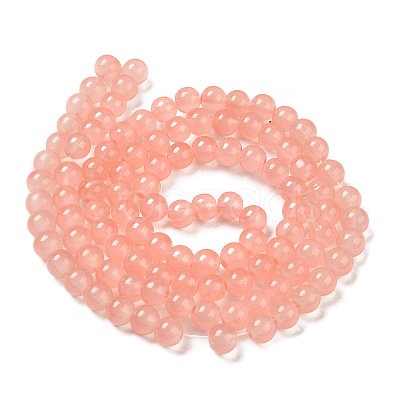 Baking Paint Imitation Jade Glass Round Bead Strands X-DGLA-Q021-8mm-03-1