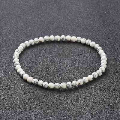 Synthetic Howlite Beaded Stretch Bracelets BJEW-A117-A-10-1