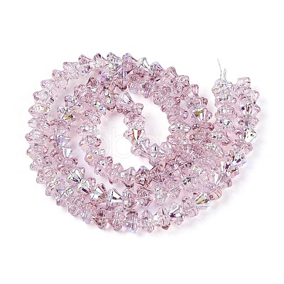 Electroplate Transparent Glass Beads Strands EGLA-N055-03A-08-1