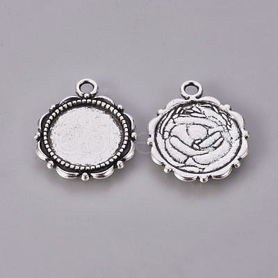 Alloy Pendant Cabochon Settings X-PALLOY-A18941-AS-FF-1