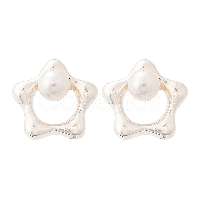 925 Sterling Silver Stud Earrings EJEW-D317-01S-1