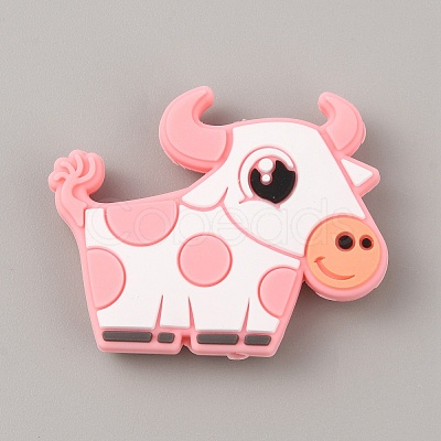 Cow Silicone Beads SIL-WH0010-17A-1