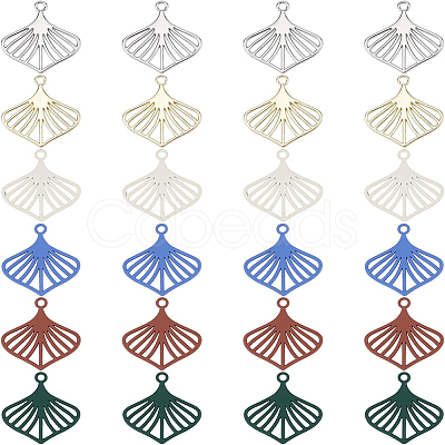 BENECREAT 24Pcs 6 Colors Alloy Pendants FIND-BC0003-28-1