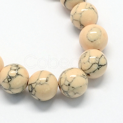 Dyed Synthetic Turquoise Gemstone Bead Strands TURQ-R032-8mm-XSS06-1