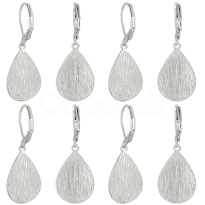 4 Pairs Teardrop Brass Leverback Earrings EJEW-HS0001-21P-1