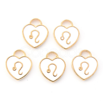 Light Gold Plated Alloy Enamel Pendants ENAM-R136-30-07-1