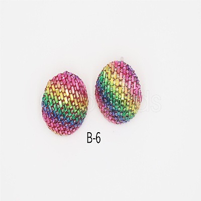 Alloy Rhinestone Half Round Stud Earrings FS-WGCEA49-08-1