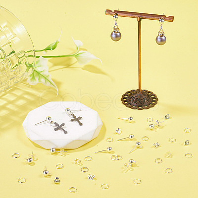 20Pcs Brass Ball Post Ear Studs KK-TA0008-98-1