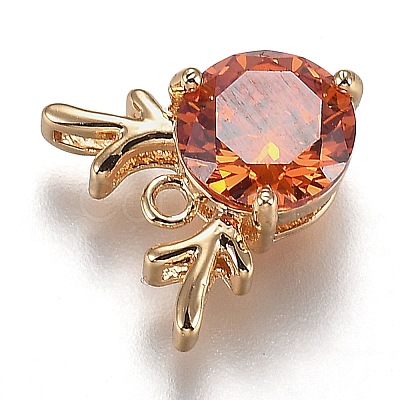 Golden Plated Brass Micro Pave Cubic Zirconia Charms LS-ZIRC-H105-02-1