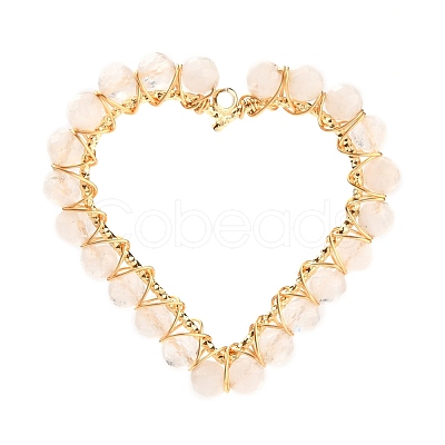 Heart Natural Faceted Rainbow Moonstone Pendants PALLOY-JF00511-03-1