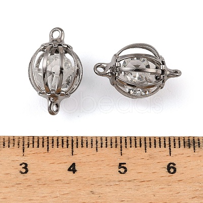 Iron Hollow Lantern Bead Cage Connector Charms IFIN-N014-02B-1