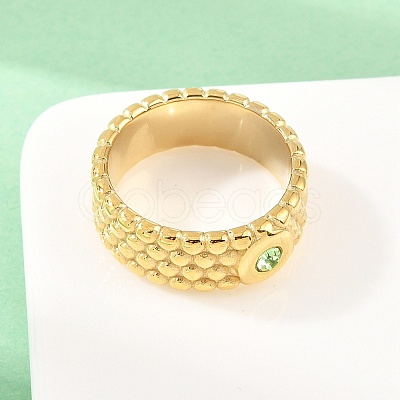 304 Stainless Steel Cubic Zirconia Finger Rings RJEW-F203-03G-03-1