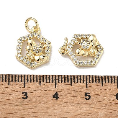 Brass Micro Pave Cubic Zirconia Pendants KK-D235-19G-04-1