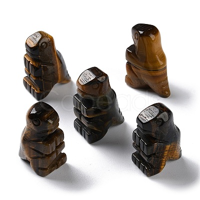 Natural Tiger Eye Carved Healing Dinosaur Figurines G-B062-07A-1