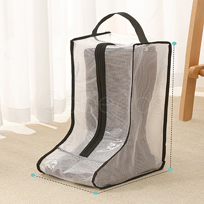 2Pcs 2 Styles Translucent PVC Waterproof Shoes Storage Zipper Bags ABAG-LP0001-97B-1