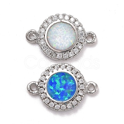 Brass Micro Pave Cubic Zirconia Links ZIRC-G056-P-1