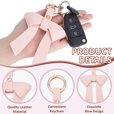 PU Leather Keychains KEYC-WH0029-129B-1