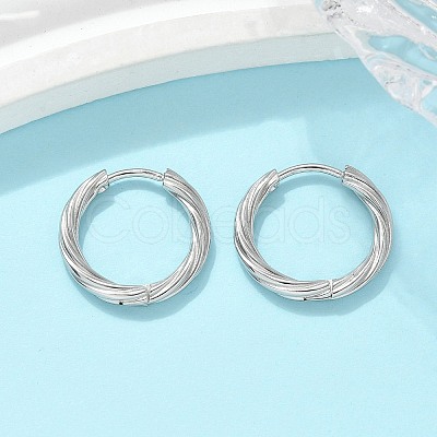 304 Stainless Steel Twist Hoop Earrings for Women EJEW-A130-02C-P-1