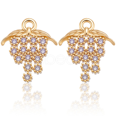 16Pcs Brass Micro Pave Cubic Zirconia Pendants KK-BBC0018-67-1