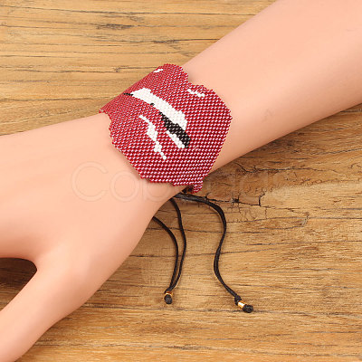 Bohemian Style Glass Seed Beads Braided Bead Bracelets for Women EW8497-2-1
