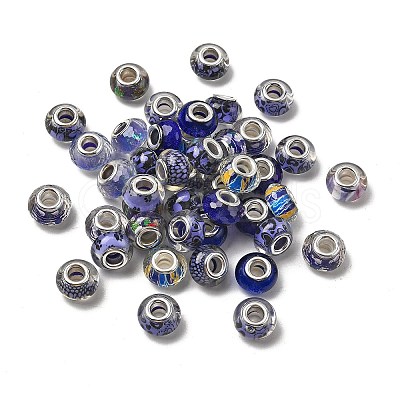 Printed Transparent Resin European Beads RESI-C063-03A-1