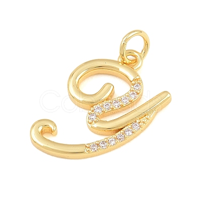 Brass Micro Pave Clear Cubic Zirconia Pendants CU-CBA7939-01Y-G-1