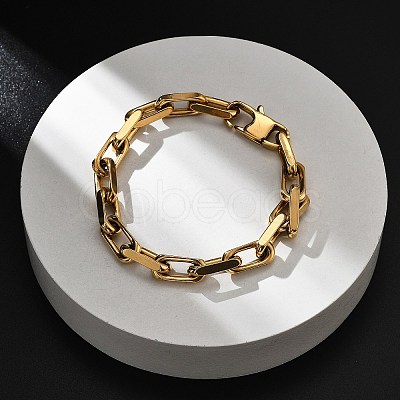 Ion Plating(IP) 304 Stainless Steel Cable Chains Bracelets for Men BJEW-U017-01G-1