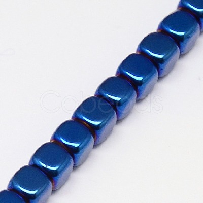 Electroplate Non-magnetic Synthetic Hematite Beads Strands G-J172-4x4mm-01-1