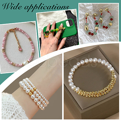 120Pcs Textured Brass Beads KK-PH0011-78-1