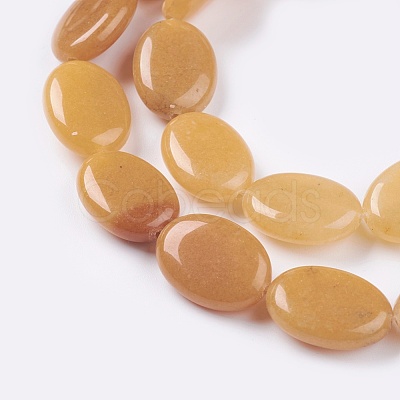 Flat Oval Gemstone Natural Topaz Jade Stone Beads Strands G-S113-06-1