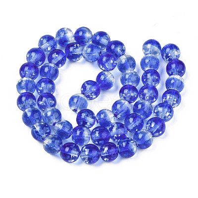 Handmade Luminous Transparent Lampwork Beads Strands LAMP-T017-04F-1