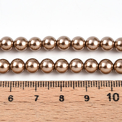 Baking Paint Pearlized Glass Pearl Bead Strands HY-N002-6mm-A06-1
