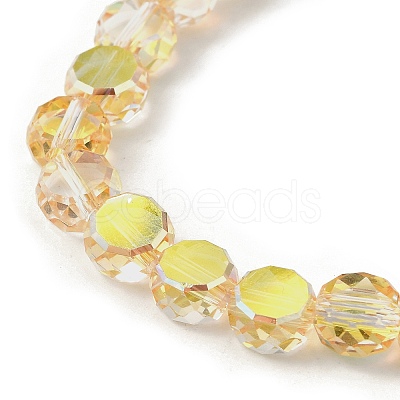 Electroplate Glass Beads Strands X-EGLA-L045-G-HP01-1