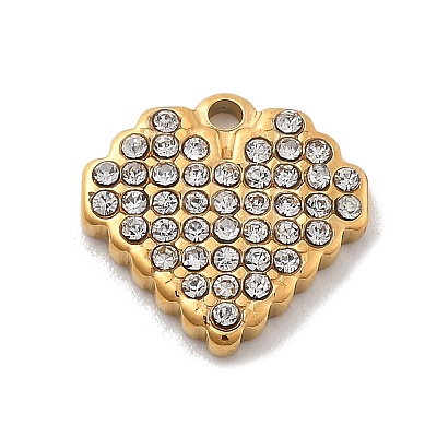 304 Stainless Steel Rhinestone Charms STAS-M092-06G-03-1
