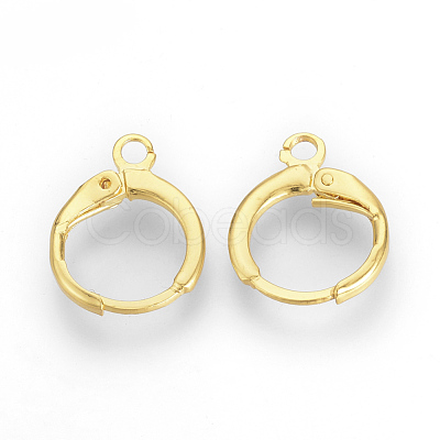 Brass Huggie Hoop Earring Findings KK-R071-08G-1